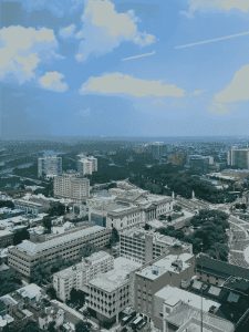 A dithered view of Center City and Fairmount in Philadelphia