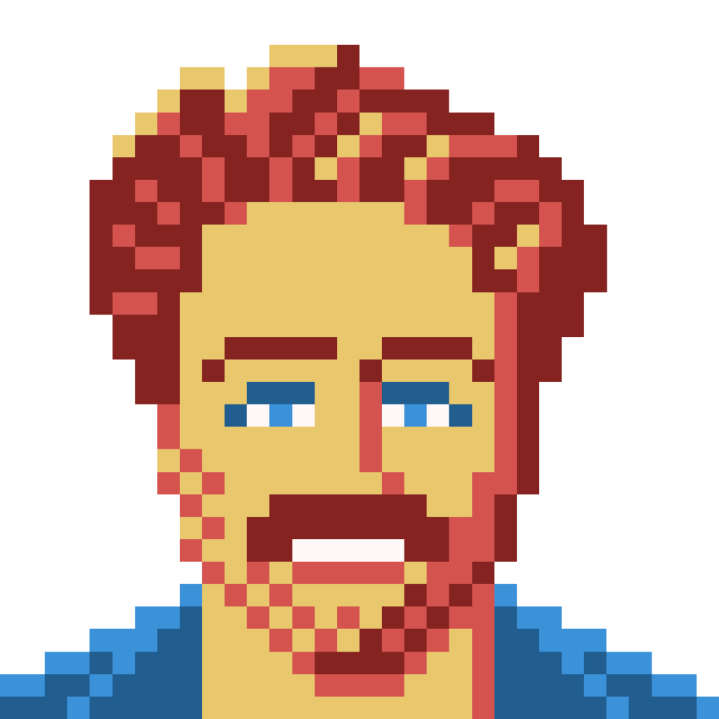 Travis' face as pixel art